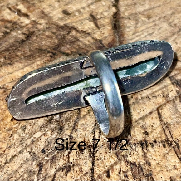 Silver Sage Seraphinite Ring Size 7 1/2 - Picture 8 of 9
